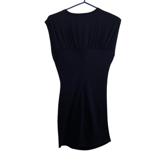Circus NY black Kendal Mini Cinched Tee Slit Dress Fitted body con LBD casual - Picture 8 of 9